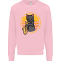 I Like Cats, Saxophones & Maybe 3 People Mens Sweatshirt Jumper Light Pink