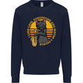 I Like Cats, Saxophones & Maybe 3 People Mens Sweatshirt Jumper Navy Blue