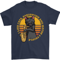 I Like Cats, Saxophones & Maybe 3 People Mens T-Shirt Cotton Gildan Navy Blue