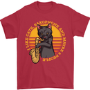 I Like Cats, Saxophones & Maybe 3 People Mens T-Shirt Cotton Gildan Red