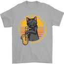 I Like Cats, Saxophones & Maybe 3 People Mens T-Shirt Cotton Gildan Sports Grey