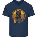 I Like Cats, Saxophones & Maybe 3 People Mens V-Neck Cotton T-Shirt Navy Blue
