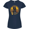 I Like Cats, Saxophones & Maybe 3 People Womens Petite Cut T-Shirt Navy Blue