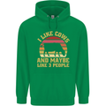 I Like Cows & 3 People Funny Sarcastic Slogan Childrens Kids Hoodie Irish Green