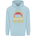 I Like Cows & 3 People Funny Sarcastic Slogan Childrens Kids Hoodie Light Blue