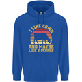 I Like Cows & 3 People Funny Sarcastic Slogan Childrens Kids Hoodie Royal Blue