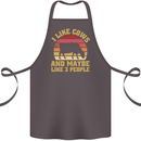I Like Cows & 3 People Funny Sarcastic Slogan Cotton Apron 100% Organic Dark Grey