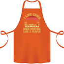 I Like Cows & 3 People Funny Sarcastic Slogan Cotton Apron 100% Organic Orange
