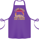I Like Cows & 3 People Funny Sarcastic Slogan Cotton Apron 100% Organic Purple