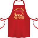 I Like Cows & 3 People Funny Sarcastic Slogan Cotton Apron 100% Organic Red