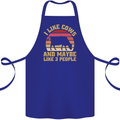 I Like Cows & 3 People Funny Sarcastic Slogan Cotton Apron 100% Organic Royal Blue