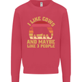 I Like Cows & 3 People Funny Sarcastic Slogan Kids Sweatshirt Jumper Heliconia