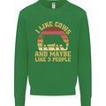 I Like Cows & 3 People Funny Sarcastic Slogan Kids Sweatshirt Jumper Irish Green
