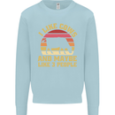 I Like Cows & 3 People Funny Sarcastic Slogan Kids Sweatshirt Jumper Light Blue