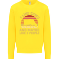 I Like Cows & 3 People Funny Sarcastic Slogan Kids Sweatshirt Jumper Yellow