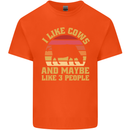 I Like Cows & 3 People Funny Sarcastic Slogan Kids T-Shirt Childrens Orange