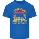 I Like Cows & 3 People Funny Sarcastic Slogan Kids T-Shirt Childrens Royal Blue