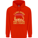 I Like Cows & 3 People Funny Sarcastic Slogan Mens 80% Cotton Hoodie Bright Red