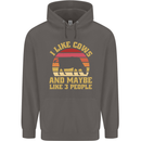 I Like Cows & 3 People Funny Sarcastic Slogan Mens 80% Cotton Hoodie Charcoal