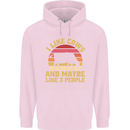 I Like Cows & 3 People Funny Sarcastic Slogan Mens 80% Cotton Hoodie Light Pink