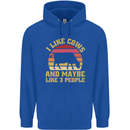 I Like Cows & 3 People Funny Sarcastic Slogan Mens 80% Cotton Hoodie Royal Blue