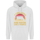 I Like Cows & 3 People Funny Sarcastic Slogan Mens 80% Cotton Hoodie White