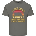 I Like Cows & 3 People Funny Sarcastic Slogan Mens Cotton T-Shirt Tee Top Charcoal