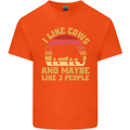 I Like Cows & 3 People Funny Sarcastic Slogan Mens Cotton T-Shirt Tee Top Orange