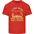 I Like Cows & 3 People Funny Sarcastic Slogan Mens Cotton T-Shirt Tee Top Red