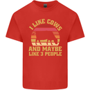 I Like Cows & 3 People Funny Sarcastic Slogan Mens Cotton T-Shirt Tee Top Red
