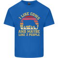 I Like Cows & 3 People Funny Sarcastic Slogan Mens Cotton T-Shirt Tee Top Royal Blue