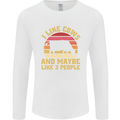 I Like Cows & 3 People Funny Sarcastic Slogan Mens Long Sleeve T-Shirt White