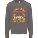 I Like Cows & 3 People Funny Sarcastic Slogan Mens Sweatshirt Jumper Charcoal