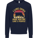 I Like Cows & 3 People Funny Sarcastic Slogan Mens Sweatshirt Jumper Navy Blue