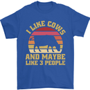 I Like Cows & 3 People Funny Sarcastic Slogan Mens T-Shirt 100% Cotton Royal Blue