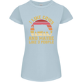 I Like Cows & 3 People Funny Sarcastic Slogan Womens Petite Cut T-Shirt Light Blue
