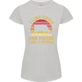 I Like Cows & 3 People Funny Sarcastic Slogan Womens Petite Cut T-Shirt Sports Grey
