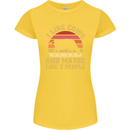 I Like Cows & 3 People Funny Sarcastic Slogan Womens Petite Cut T-Shirt Yellow