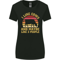 I Like Cows & 3 People Funny Sarcastic Slogan Womens Wider Cut T-Shirt Black