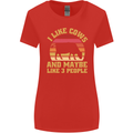 I Like Cows & 3 People Funny Sarcastic Slogan Womens Wider Cut T-Shirt Red