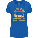 I Like Cows & 3 People Funny Sarcastic Slogan Womens Wider Cut T-Shirt Royal Blue