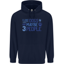 I Like Dogs and Maybe Three People Childrens Kids Hoodie Navy Blue
