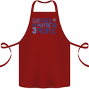 I Like Dogs and Maybe Three People Cotton Apron 100% Organic Maroon