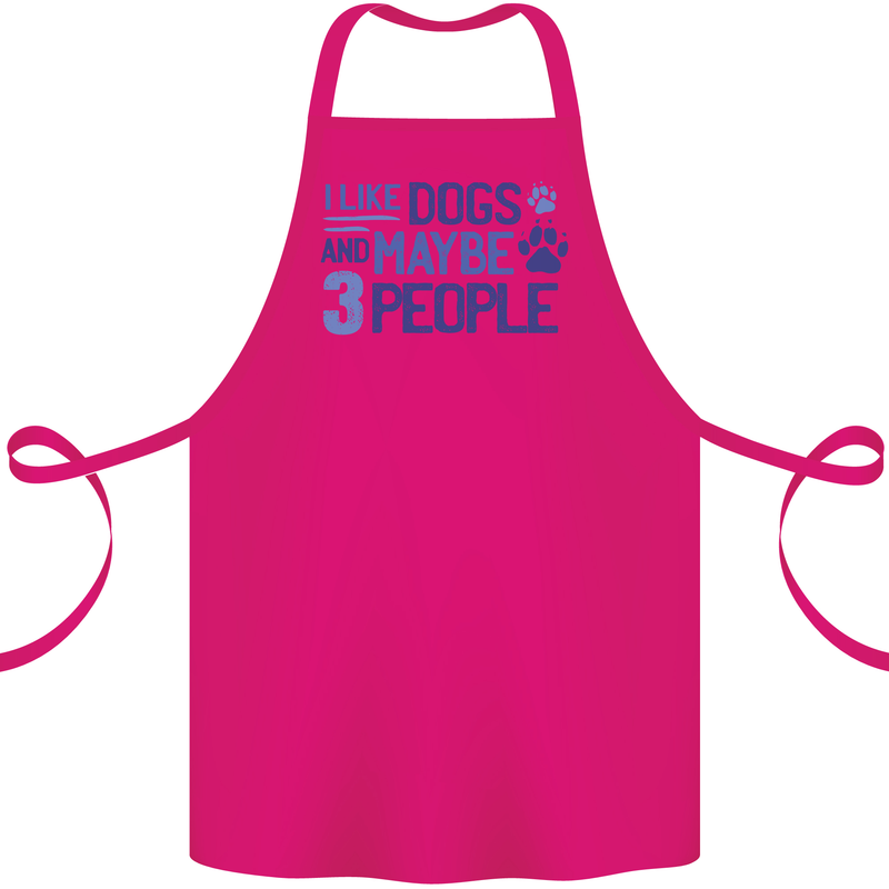 I Like Dogs and Maybe Three People Cotton Apron 100% Organic Pink