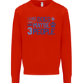I Like Dogs and Maybe Three People Kids Sweatshirt Jumper Bright Red