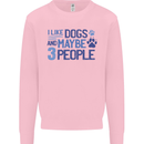 I Like Dogs and Maybe Three People Kids Sweatshirt Jumper Light Pink