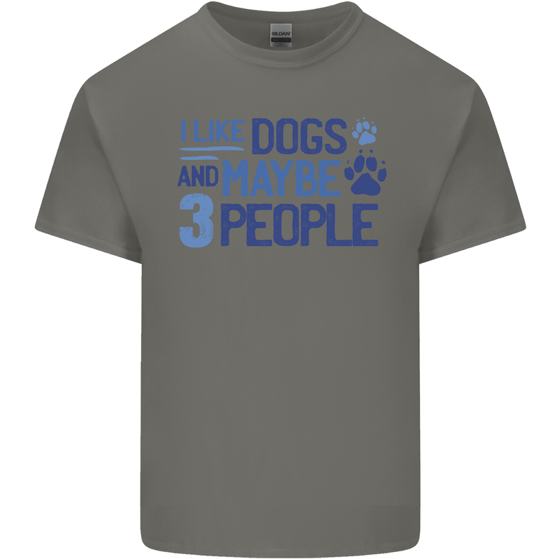 I Like Dogs and Maybe Three People Kids T-Shirt Childrens Charcoal
