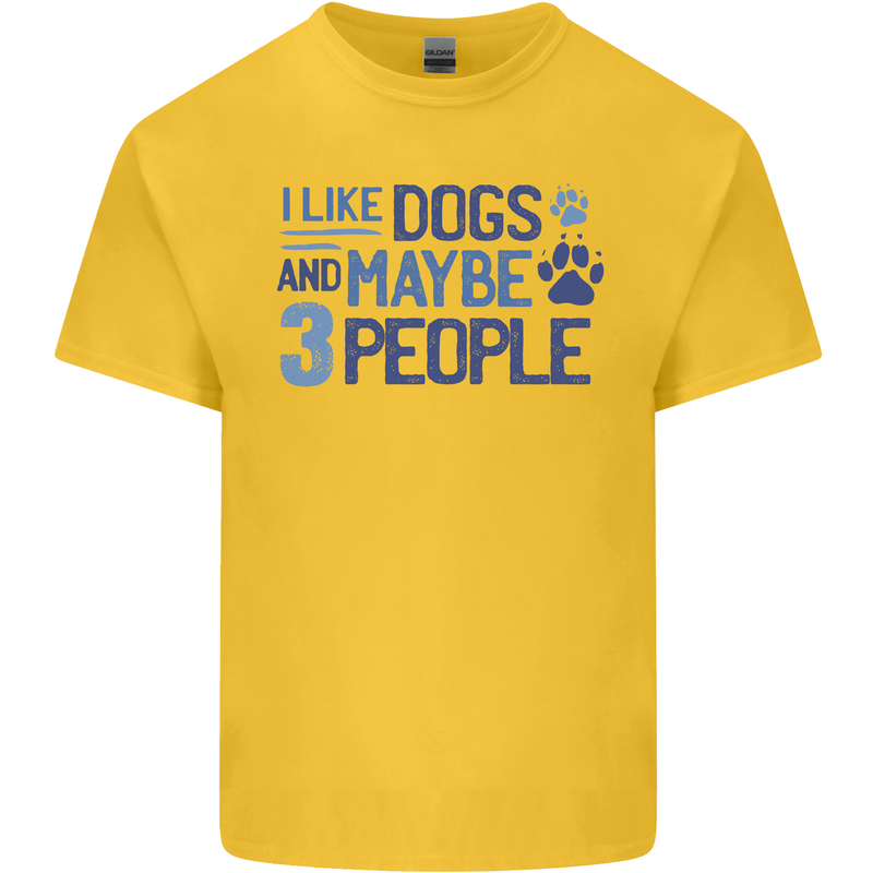 I Like Dogs and Maybe Three People Kids T-Shirt Childrens Yellow