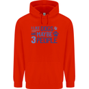 I Like Dogs and Maybe Three People Mens 80% Cotton Hoodie Bright Red