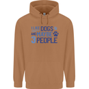 I Like Dogs and Maybe Three People Mens 80% Cotton Hoodie Caramel Latte
